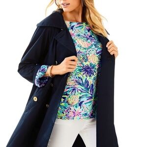 Lilly Pulitzer Navy Trench Coat